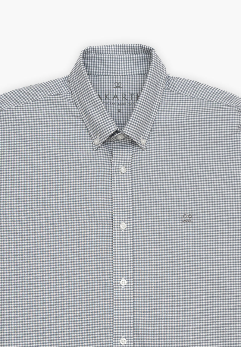 Camisa Cuadros League Gris Ceniza