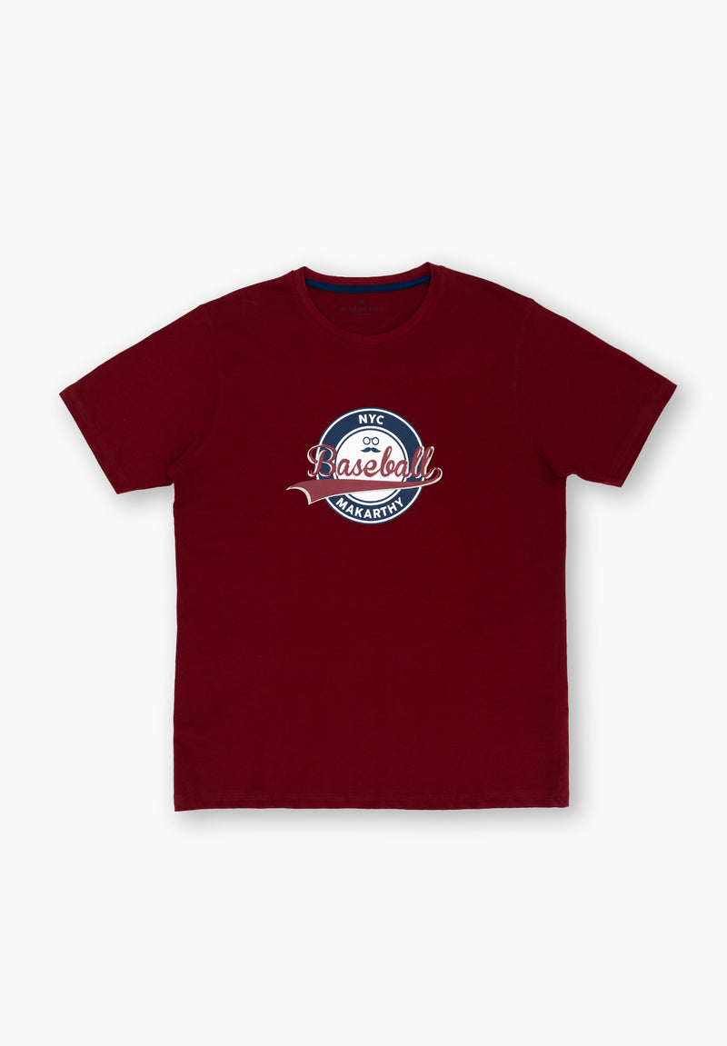 Camiseta Baseball Granate
