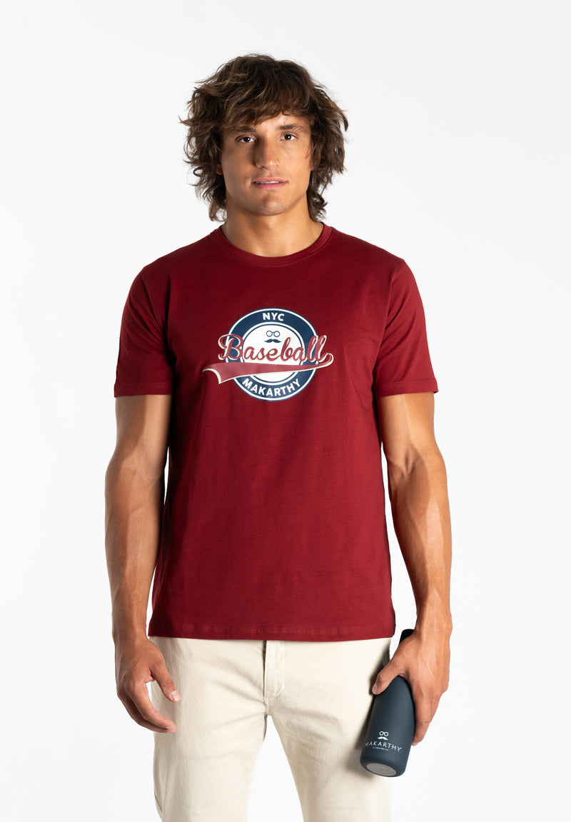 Camiseta Baseball Granate