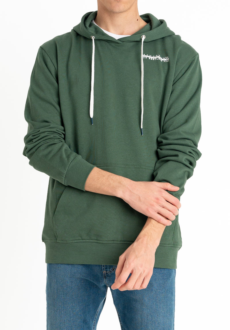 Sudadera Print Bolsillo Verde Oscuro