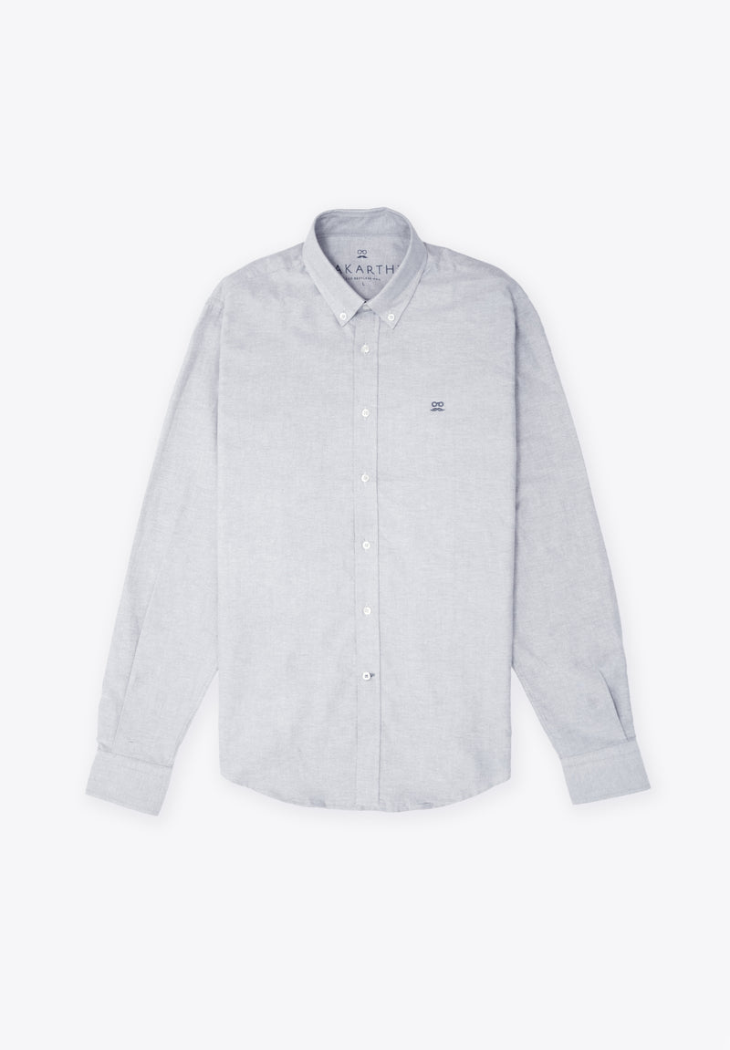 Camisa Oxford Gris Oscuro