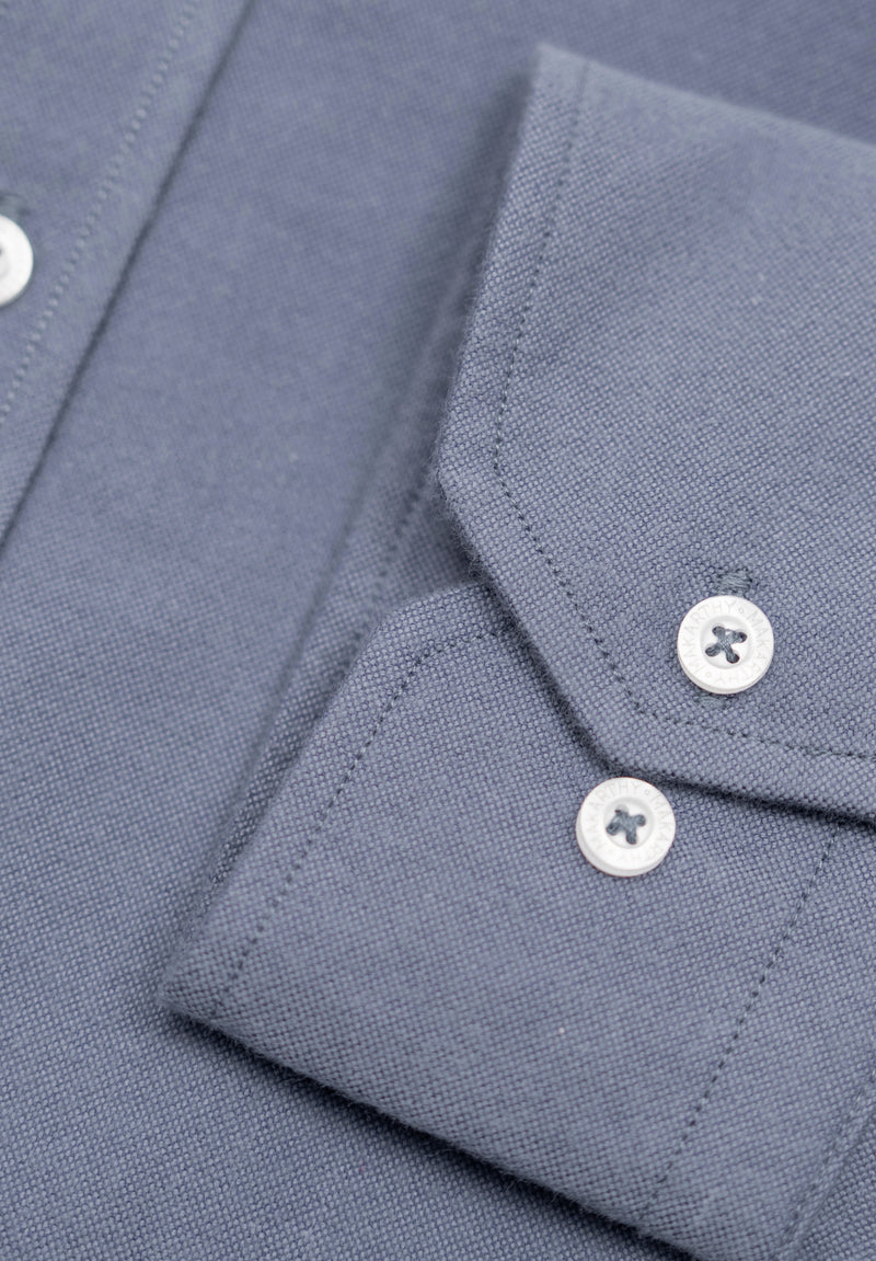 Camisa Oxford Brushed Azul Petróleo