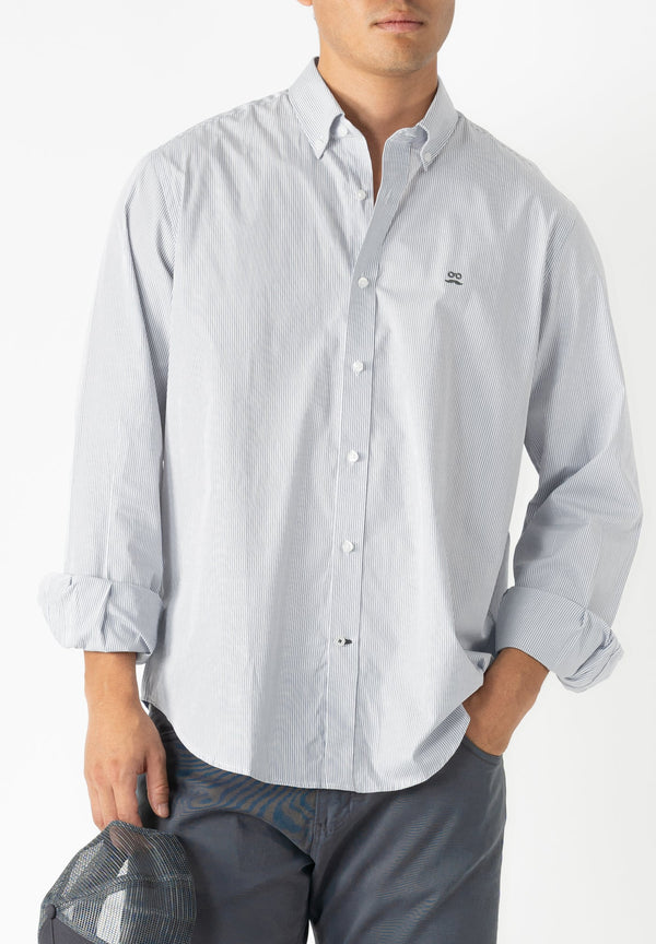 Camisa Classic Stripe Gris Oscuro