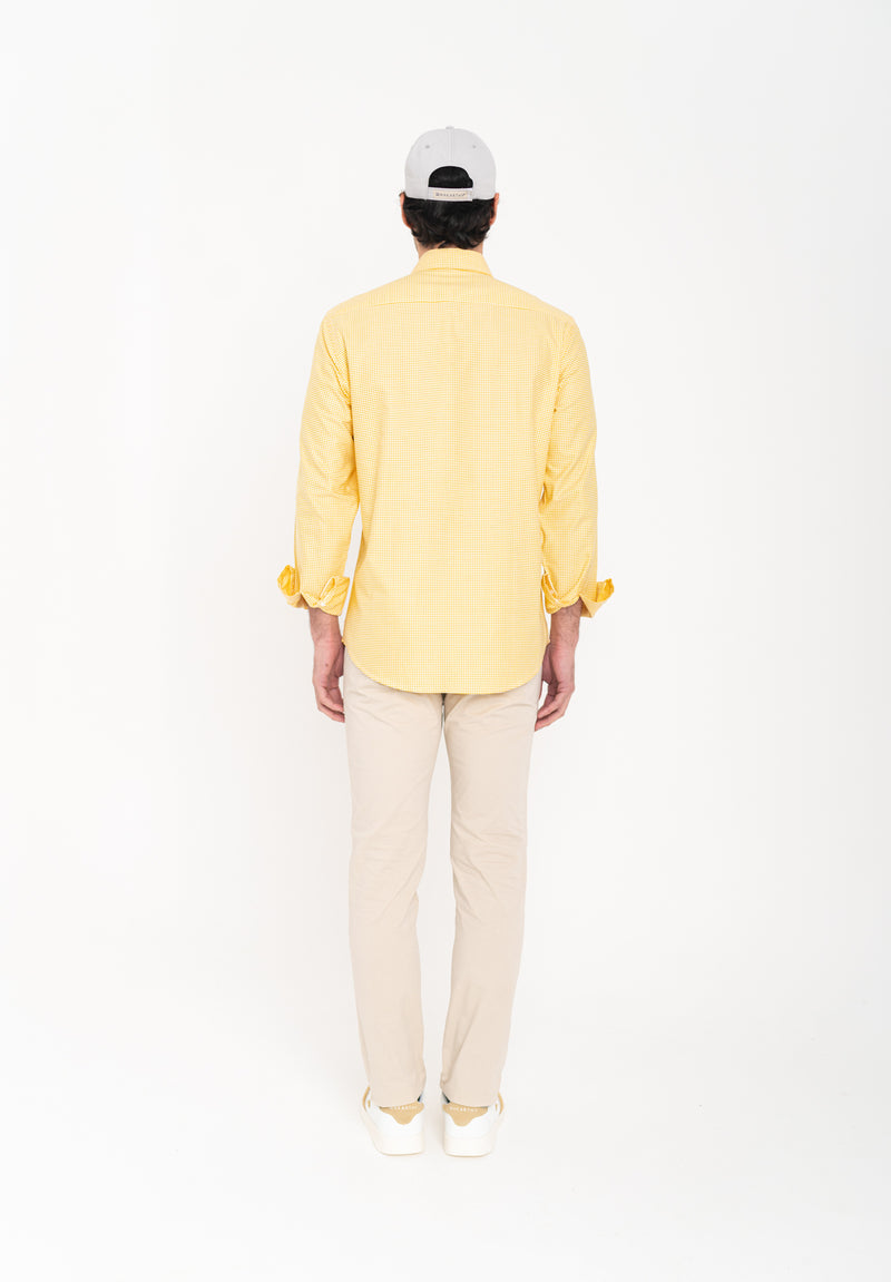 Camisa Oxford Cuadros Amarillo Soft