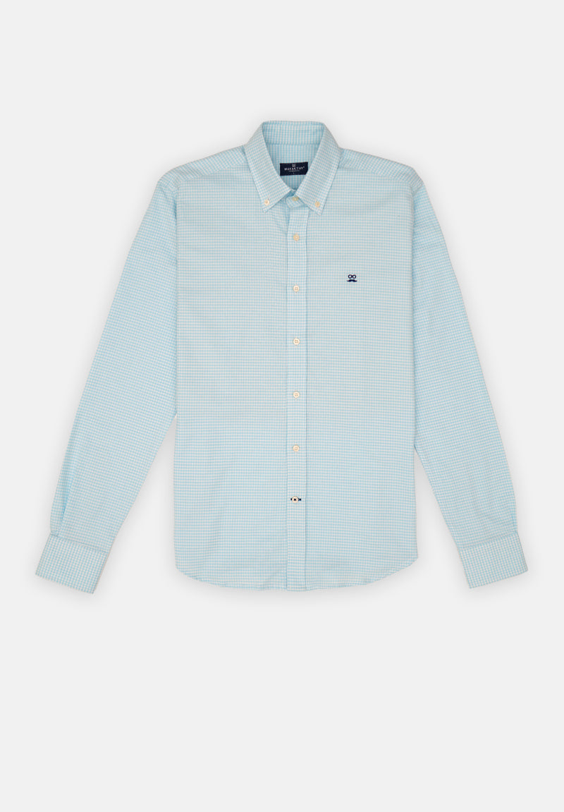 Camisa Oxford Cuadros Verde Menta