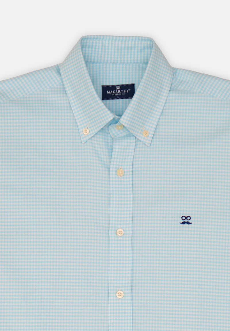 Camisa Oxford Cuadros Verde Menta