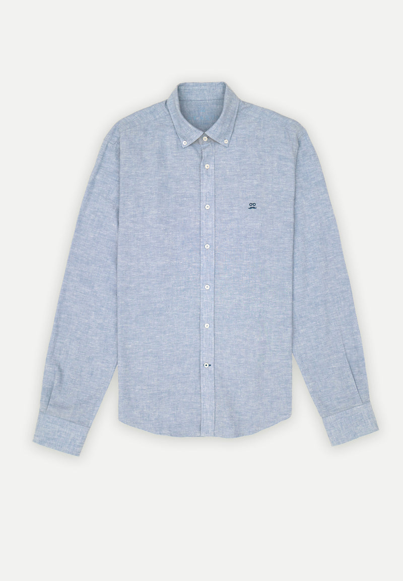 Camisa Sunset Liso Azul Niebla