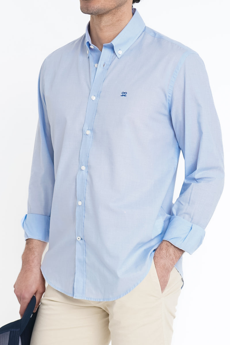 Camisa Fil A Fil Soft Azul Cielo