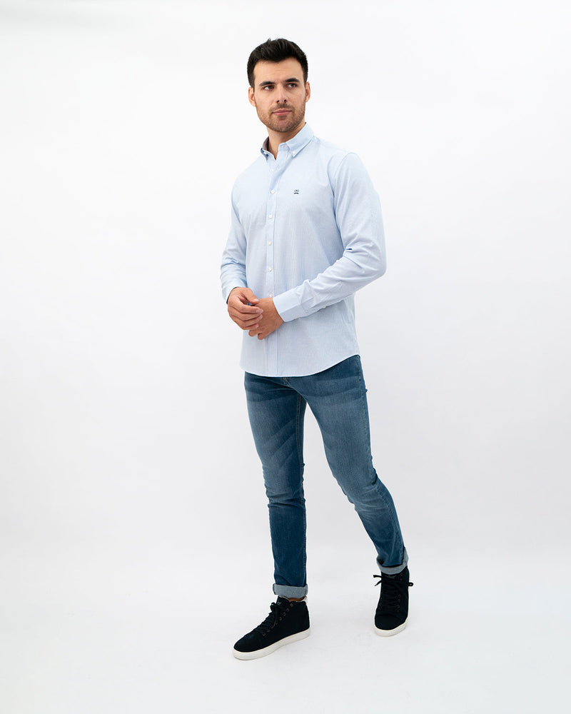 Camisa Raya Slim Celeste